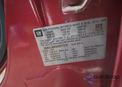 2013 Chevrolet Captiva Sport Lt from USA, damaged, VIN 3GNAL3EK9DS577218